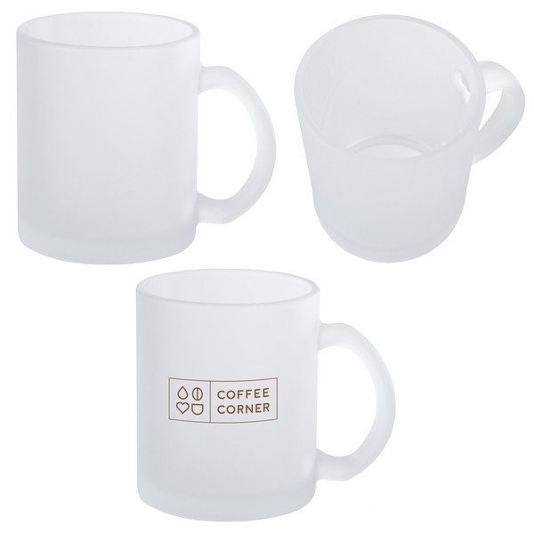 DH50142 11 Oz. Frosted Glass Mug With Custom Im...
